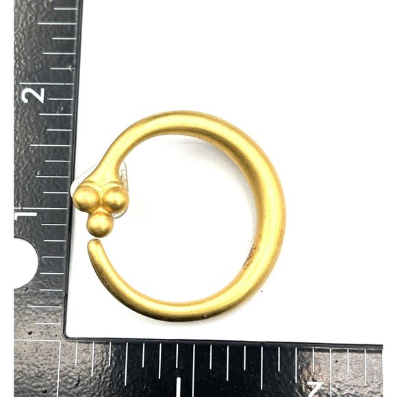 Vintage 80s Liz Claiborne Matte Gold Hoop Pierced Earrings 1.5" - Picture 8 of 8